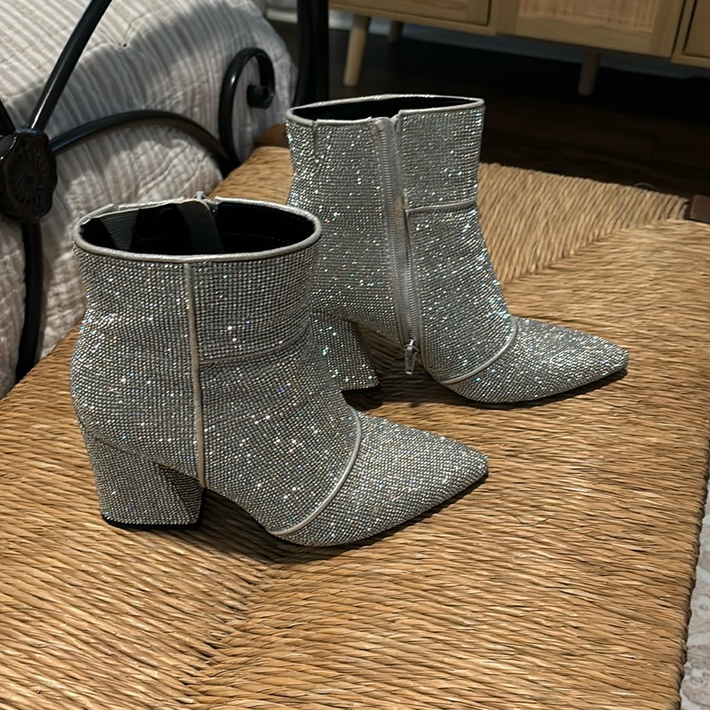 Beautiful super sparkly rhinestone Booties by “A New Day” WORN ONCE
